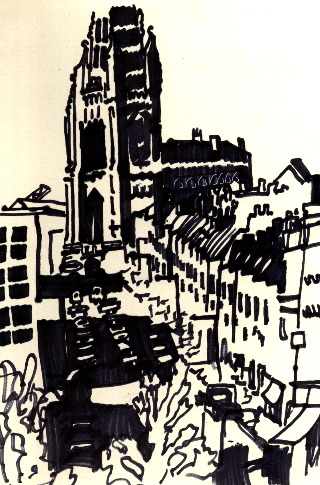 A drawing of Park Street, Bristol